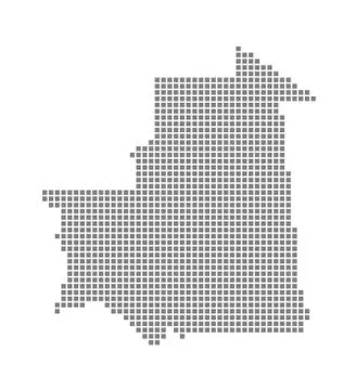 Pixel map of Mauritania. Vector dotted map of Mauritania isolated on white ba 스톡 일러스트
