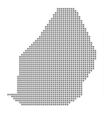 Pixel map of Mauritius. Vector dotted map of Mauritius isolated on white back Illustrazione stock