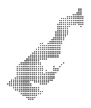 Pixel map of Monaco. Vector dotted map of Monaco isolated on white background Illustrazione stock