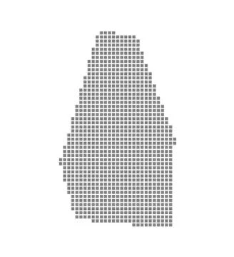 Pixel map of Montserrat. Vector dotted map of Montserrat isolated on white ba Illustrazione stock