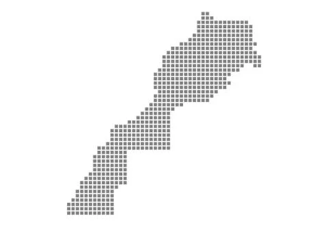 Pixel map of Morocco. Vector dotted map of Morocco isolated on white backgrou イラスト素材