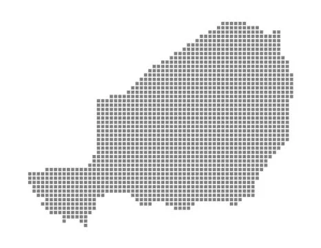 Pixel map of Niger. Vector dotted map of Niger isolated on white background.  스톡 일러스트