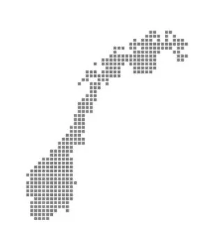 Pixel map of Norway. Vector dotted map of Norway isolated on white background 스톡 일러스트