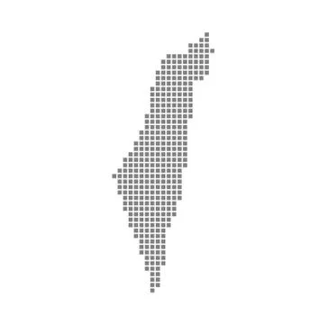 Pixel map of Palestine. Vector dotted map of Palestine isolated on white back イラスト素材