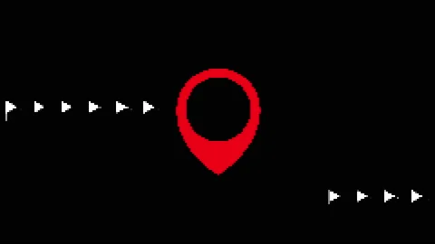 Pixel map pin glitch icon animated. Stock Footage 168284483