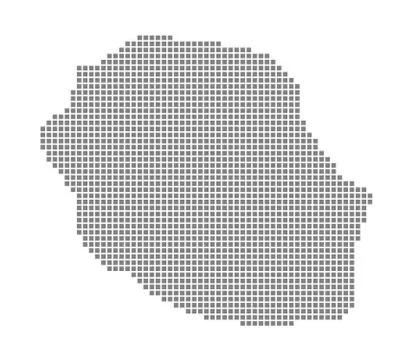 Pixel map of Reunion. Vector dotted map of Reunion isolated on white backgrou イラスト素材