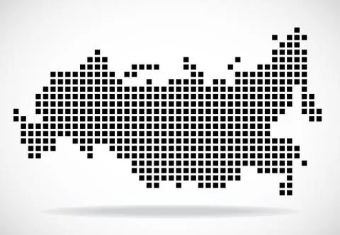 Pixel map of Russia Stock Illustration