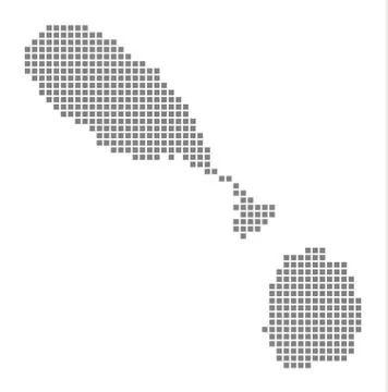 Pixel map of Saint Kitts Nevis. Vector dotted map of Saint Kitts Nevis isolat イラスト素材