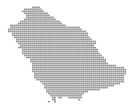 Pixel map of Saudi Arabia. Vector dotted map of Saudi Arabia isolated on whit Illustrazione stock