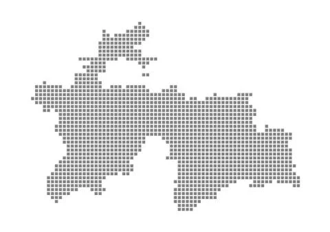 Pixel map of Tajikistan. Vector dotted map of Tajikistan isolated on white ba Stock Illustration