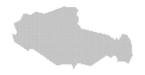 Pixel map of Tibet. Vector dotted map of Tibet isolated on white background.  Stockillustratie