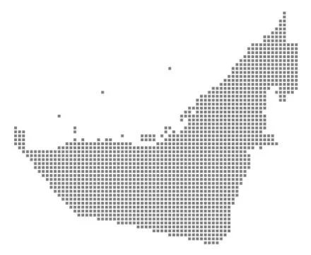 Pixel map of United Arab Emirates. Vector dotted map of United Arab Emirates  Stock Illustration