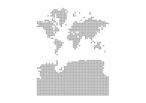 Pixel map of World With Antarctica. Vector dotted map of World With Antarctic 스톡 일러스트