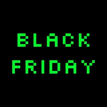 Pixel matrix style black friday advertisement Stock Illustration