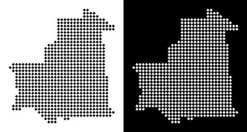Pixel Mauritania Map Stock Illustration