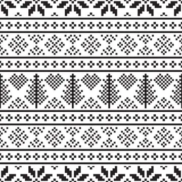 Pixel Merry Christmas ethnic Pattern Illustrazione stock
