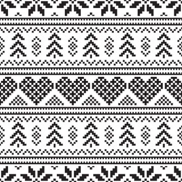 Pixel Merry Christmas Pattern Stock Illustration