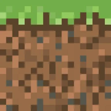 Pixel minecraft style land background. Concept of game ground pixelated Stock Illustration