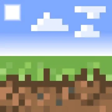 Pixel minecraft style land background. Concept of game ground pixelated Stock Illustration