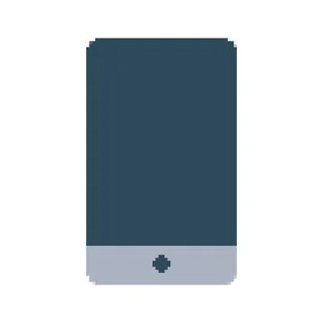 Pixel mobile phone. 8-bit smartphone on white background. Cell phone. 90s style Stock Illustration