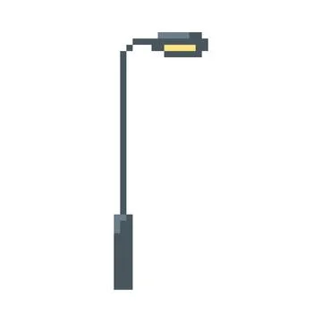 Pixel modern street lamp, vector 8 bit illustration. Stock Illustration