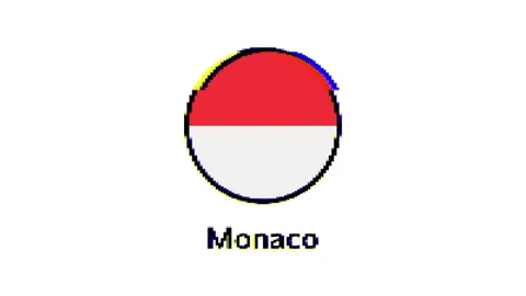 Pixel Monaco flag with glitch effect Stock Footage 246580298
