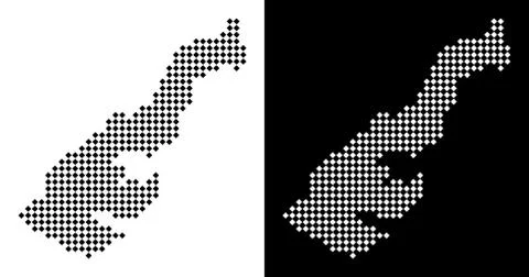 Pixel Monaco Map Stock Illustration