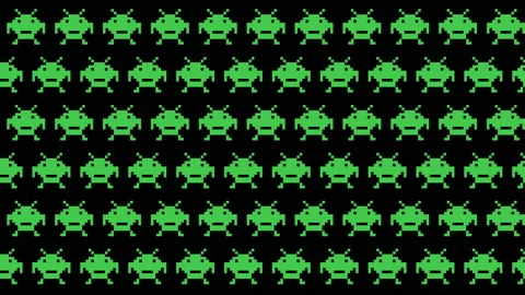 Pixel monster animated background patterns.4K video. Stock Footage 143507147