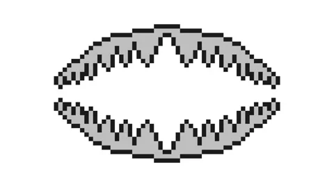 Pixel Monster Teeth Bite Animation Loop Stock Footage 333459453
