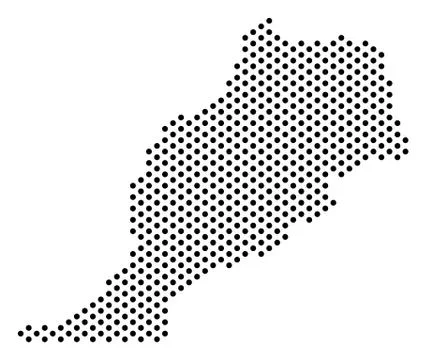 Pixel Morocco Map Stock Illustration