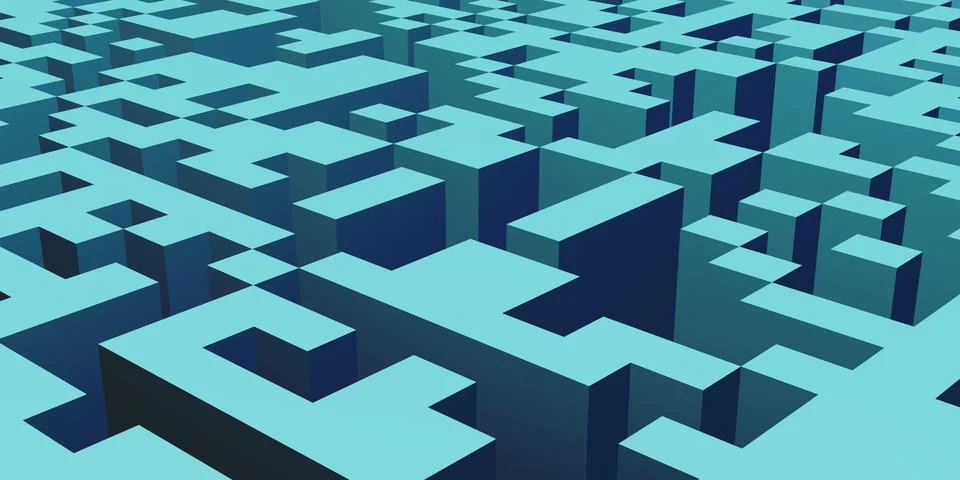 Pixel mosaic background grid abstract square texture geometry 3d illustration イラスト素材