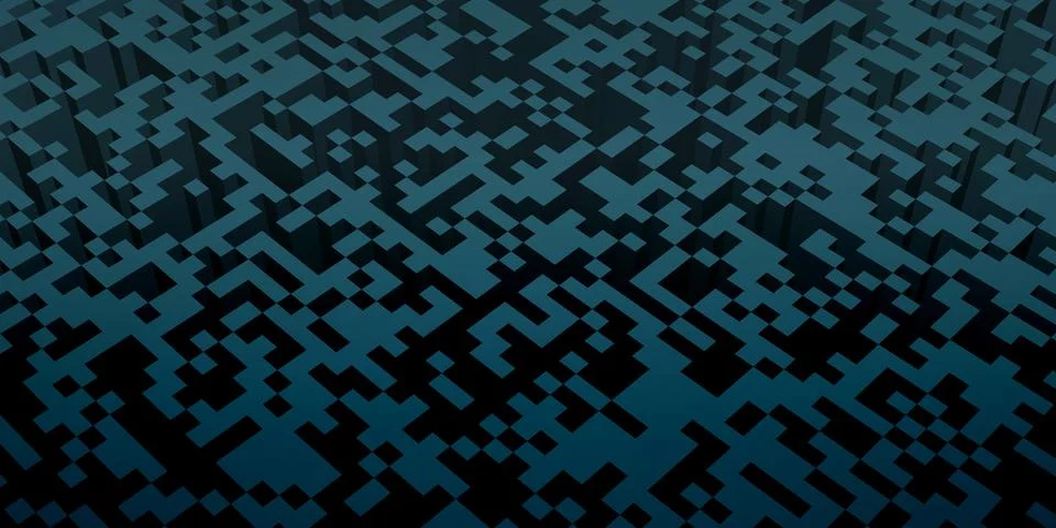 Pixel mosaic background grid abstract square texture geometry 3d illustration Stock-Illustration