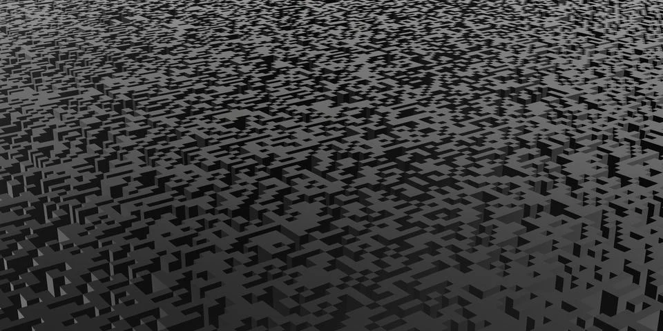 Pixel mosaic background grid abstract square texture geometry 3d illustration Stock Illustration