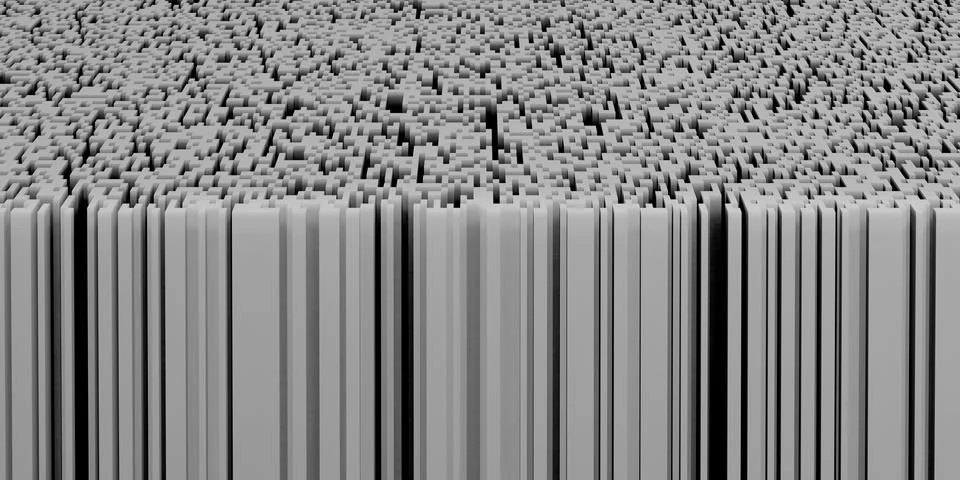 Pixel mosaic background grid abstract square texture geometry 3d illustration Stock Photos