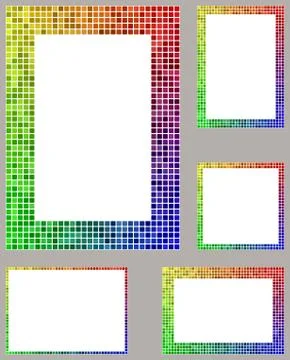 Pixel mosaic page border frame set イラスト素材