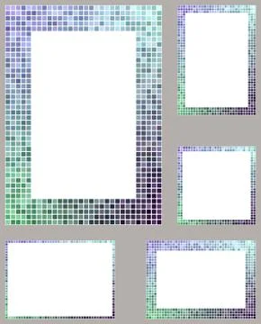 Pixel mosaic page border frame set イラスト素材
