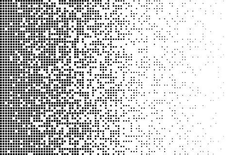 Pixel mosaic. Pixelated pattern, dispersion grayscale background. Business art Illustrazione stock
