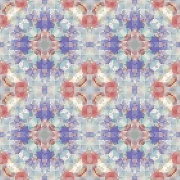 Pixel mosaic seamless pattern design, Repeat textile design. Fabric print Stock Illustration