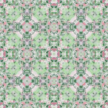 Pixel mosaic seamless pattern design, Repeat textile design. Fabric print Stock Illustration