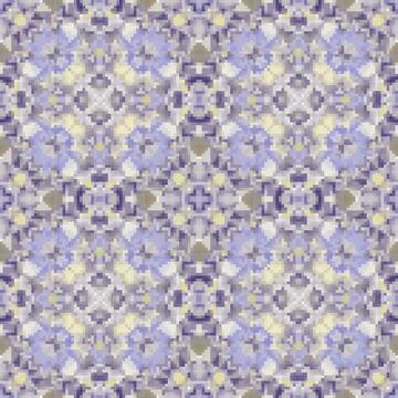 Pixel mosaic seamless pattern design, Repeat textile design. Fabric print Illustrazione stock