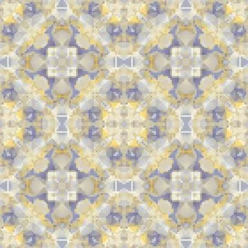 Pixel mosaic seamless pattern design, Repeat textile design. Fabric print 스톡 일러스트