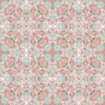 Pixel mosaic seamless pattern design, Repeat textile design. Fabric print Stock Illustration