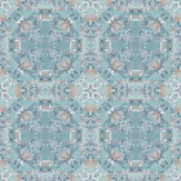 Pixel mosaic seamless pattern design, Repeat textile design. Fabric print Illustrazione stock