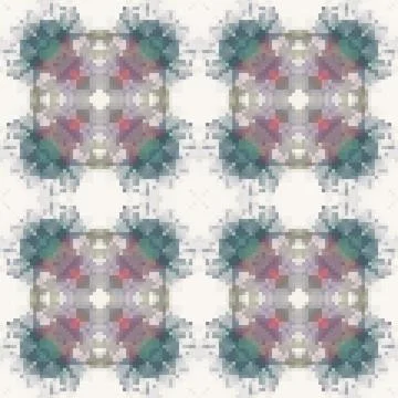 Pixel mosaic seamless pattern design, Repeat textile design. Fabric print Stock Illustration