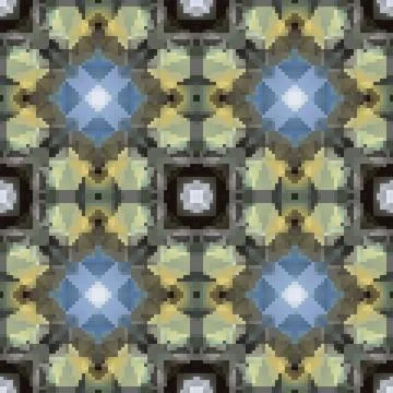 Pixel mosaic seamless pattern design, Repeat textile design. Fabric print Illustrazione stock