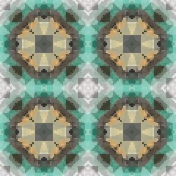 Pixel mosaic seamless pattern design, Repeat textile design. Fabric print Illustrazione stock