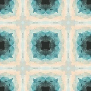 Pixel mosaic seamless pattern design, Repeat textile design. Fabric print Illustrazione stock