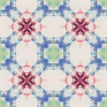 Pixel mosaic seamless pattern design, Repeat textile design. Fabric print Illustrazione stock
