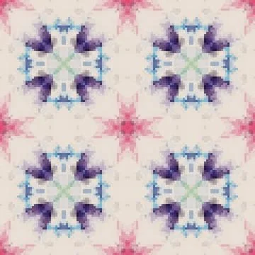 Pixel mosaic seamless pattern design, Repeat textile design. Fabric print Stock Illustration