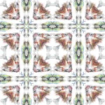 Pixel mosaic seamless pattern design, Repeat textile design. Fabric print Stock Illustration
